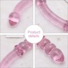 Crystal Glass Dildo Anal Beads Butt Plug G-spot Massager (Pink)